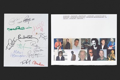 Lot 740 - Celebrity signatures signed at the memorial concert for George Harrison