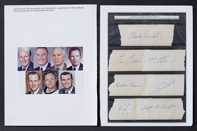 Lot 741 - A suite of seven signatures of Apollo astronauts