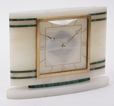 Lot 215 - An Elliot onyx mantle clock; and five others