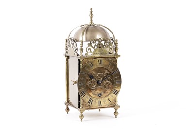 Lot 232 - A German brass lantern clock