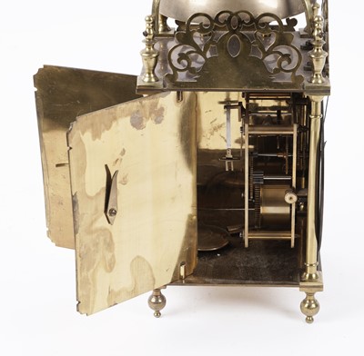 Lot 232 - A German brass lantern clock