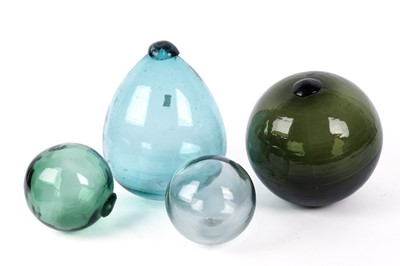 Lot 481 - Four Victorian blown glass floaters/balls