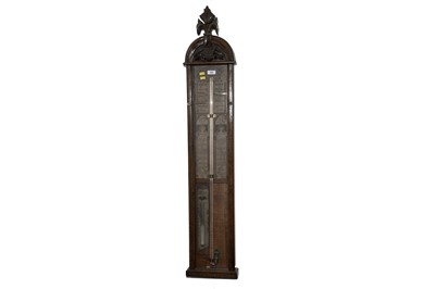 Lot 202 - An early 20th Century carved oak Admiral Fitzroy’s barometer