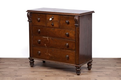 Lot 137 - A Victorian carved walnut chest of drawers