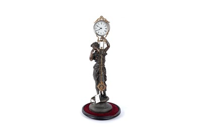 Lot 226 - The Ansonia Clock Company: a bronzed spelter figural mystery clock