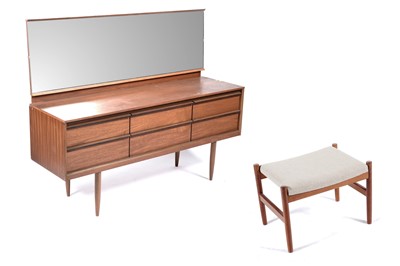 Lot 35 - Austinsuite: a mid-20th Century teak dressing chest; and a ‘Spottrup’ teak stool