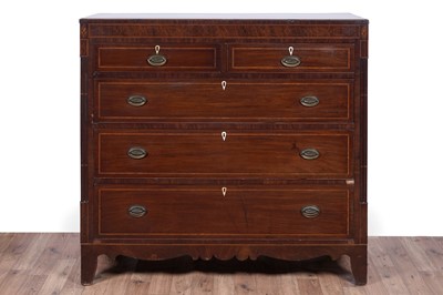 Lot 9 - A substantial George III inlaid mahogany chest of drawers