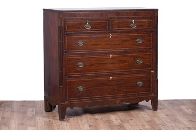 Lot 9 - A substantial George III inlaid mahogany chest of drawers