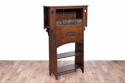 Lot 5 - After Liberty: an early 20th Century oak Arts and Crafts bureau