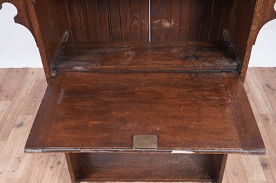 Lot 5 - After Liberty: an early 20th Century oak Arts and Crafts bureau