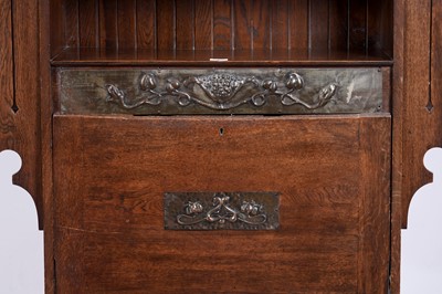 Lot 5 - After Liberty: an early 20th Century oak Arts and Crafts bureau