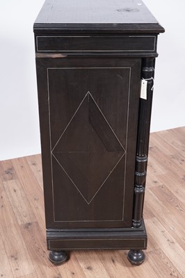Lot 43 - A mid-19th Century Italian ebonised and ivory inlaid side cabinet
