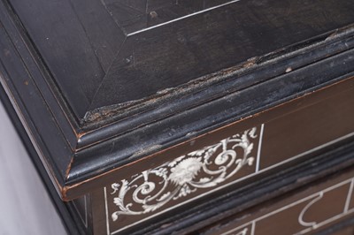 Lot 43 - A mid-19th Century Italian ebonised and ivory inlaid side cabinet