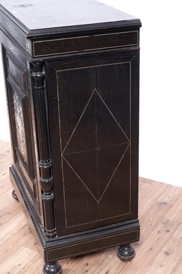 Lot 43 - A mid-19th Century Italian ebonised and ivory inlaid side cabinet