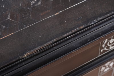 Lot 43 - A mid-19th Century Italian ebonised and ivory inlaid side cabinet