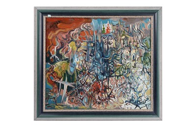 Lot 198 - Antoni Sulek - Dragon attack | oil on board