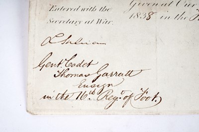 Lot 243 - ﻿﻿A 19th Century military document signed by Queen Victoria and Baron Glenelg