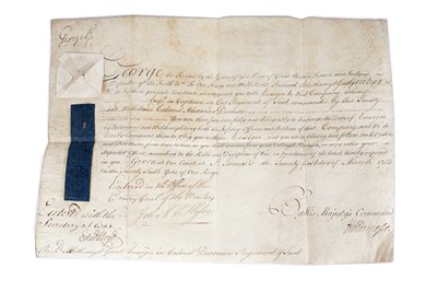 Lot 244 - ﻿An 18th Century military document signed by King George II