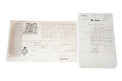 Lot 245 - A 19th Century French travel document; and another 19th Century document