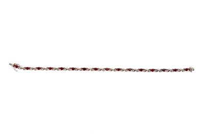 Lot 41 - A garnet line bracelet