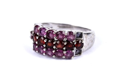 Lot 44 - A garnet cluster dress ring; and another ring