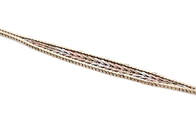 Lot 172 - A 9ct tri-colour gold bracelet