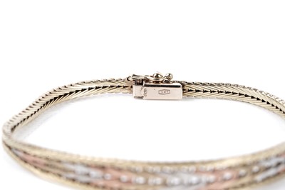 Lot 172 - A 9ct tri-colour gold bracelet