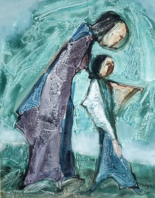 Lot 205 - Tadeusz Was - Mother and child | mixed media