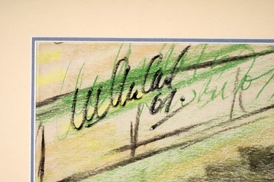 Lot 174 - 20th Century British School - Into the home stretch | pastel