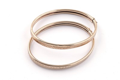 Lot 54 - Two 9ct yellow gold bangles