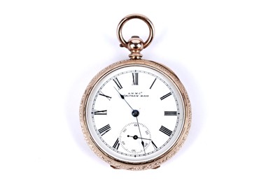 Lot 6 - A gold cased Waltham open faced fob pocket watch