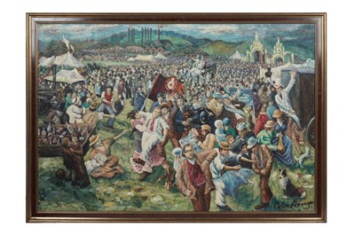 Lot 541 - Peter Flanagan - The Blaydon Races | oil