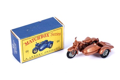 Lot 122 - A Lesney Matchbox No. 66 Harley-Davidson motorcycle and sidecar