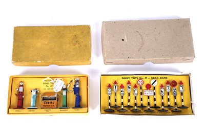 Lot 71 - A Dinky Toys No. 47 Road Signs set; and a No. 49 Petrol Pump set