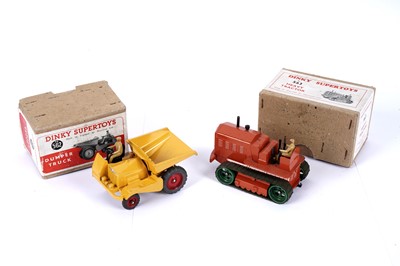 Lot 73 - A Dinky Supertoys No. 562 Dumper Truck; and a No. 563 Heavy Tractor