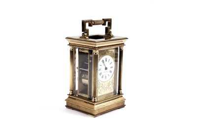 Lot 175 - J.W. Benson of London: a brass carriage clock