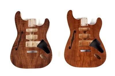 Lot 263 - Two bound S-type guitar bodies