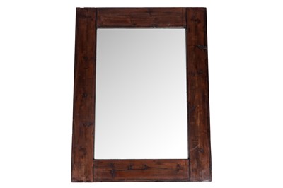 Lot 156 - A Rustic hardwood mirror