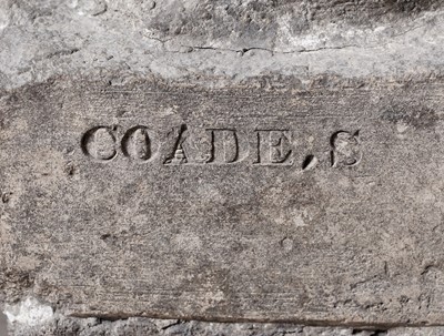Lot 1260 - A Coade stone garden sculpture of a recumbent lion