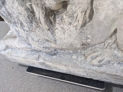 Lot 1260 - A Coade stone garden sculpture of a recumbent lion