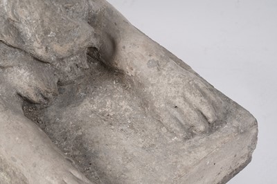 Lot 1260 - A Coade stone garden sculpture of a recumbent lion