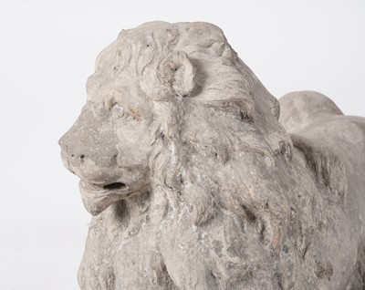 Lot 1260 - A Coade stone garden sculpture of a recumbent lion