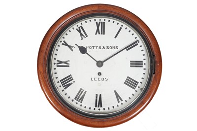 Lot 165 - W. Potts & Sons, Leeds: a Victorian mahogany single fusee wall timepiece