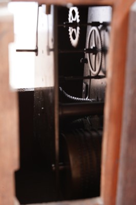 Lot 165 - W. Potts & Sons, Leeds: a Victorian mahogany single fusee wall timepiece