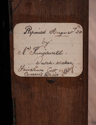 Lot 165 - W. Potts & Sons, Leeds: a Victorian mahogany single fusee wall timepiece