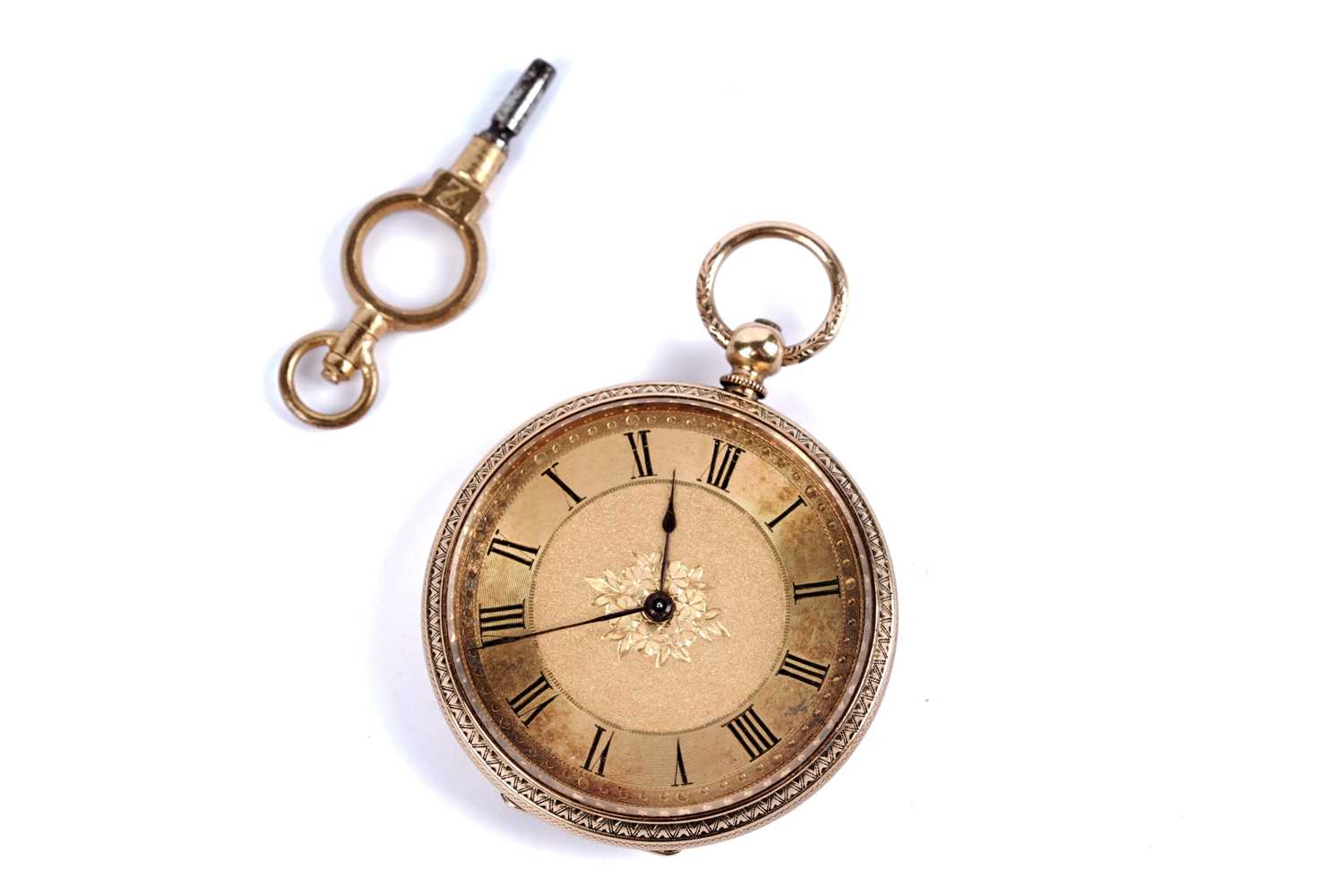 Lot 75 - A 19th Century gold cased open faced pocket watch