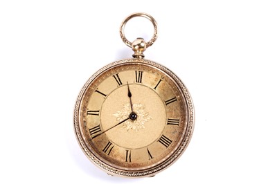 Lot 75 - A 19th Century gold cased open faced pocket watch