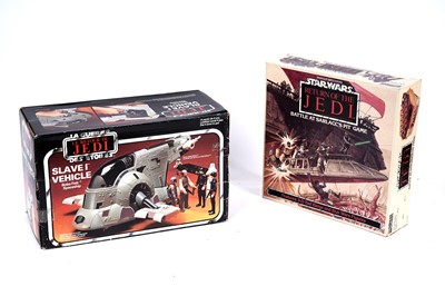 Lot 13 - A Star Wars Return of the Jedi Slave I Spaceship; and a Battle at Sarlacc's Pit game