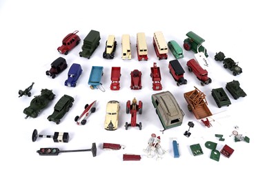 Lot 97 - A collection of vintage Dinky and other diecast vehicles and accessories