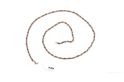 Lot 143 - A yellow gold fancy link rope twist chain necklace